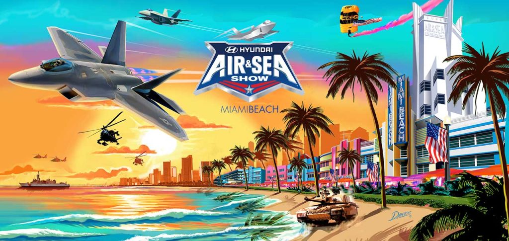 avions et bateau avec plage et coucher de soleil miami