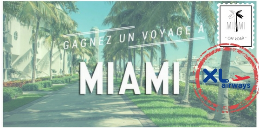 Miami Off Road et la compagnie aérienne française XL Airways s'occupent de vos vacances d'été et vous offrent un voyage à Miami pour 2 personnes.